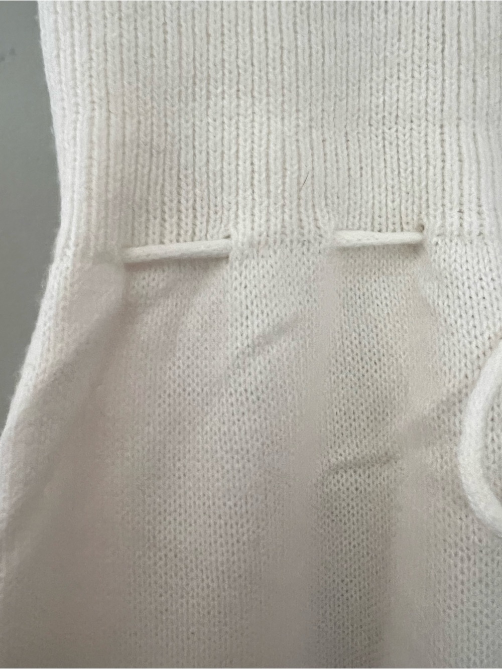 Vintage 70s White Knit Mini Dress Button Front Puff Sleeve Retro Cottagecore S - Picture 7 of 12